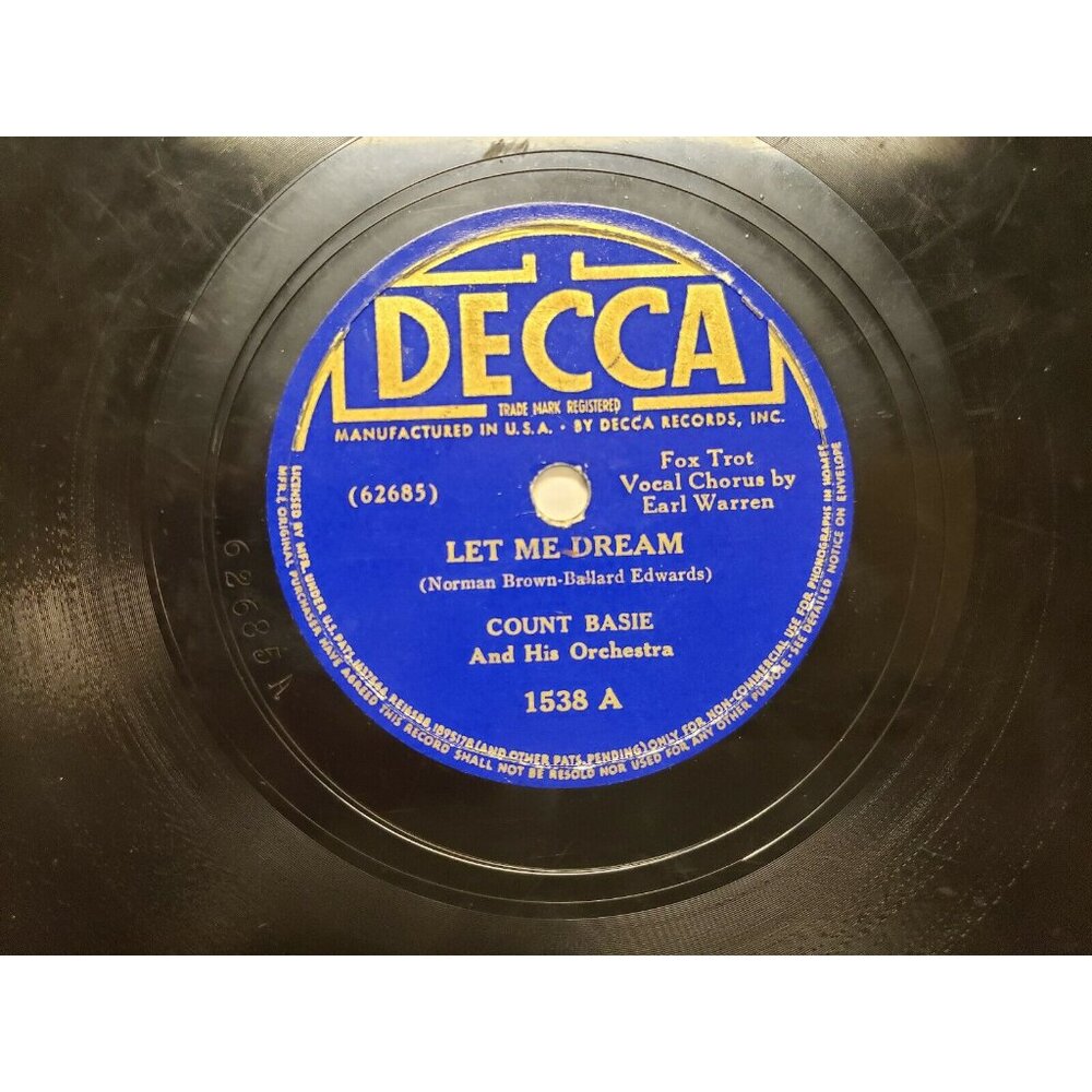 78RPM Let Me Dream - Time Out - Count Basie & Orchestra (R162)